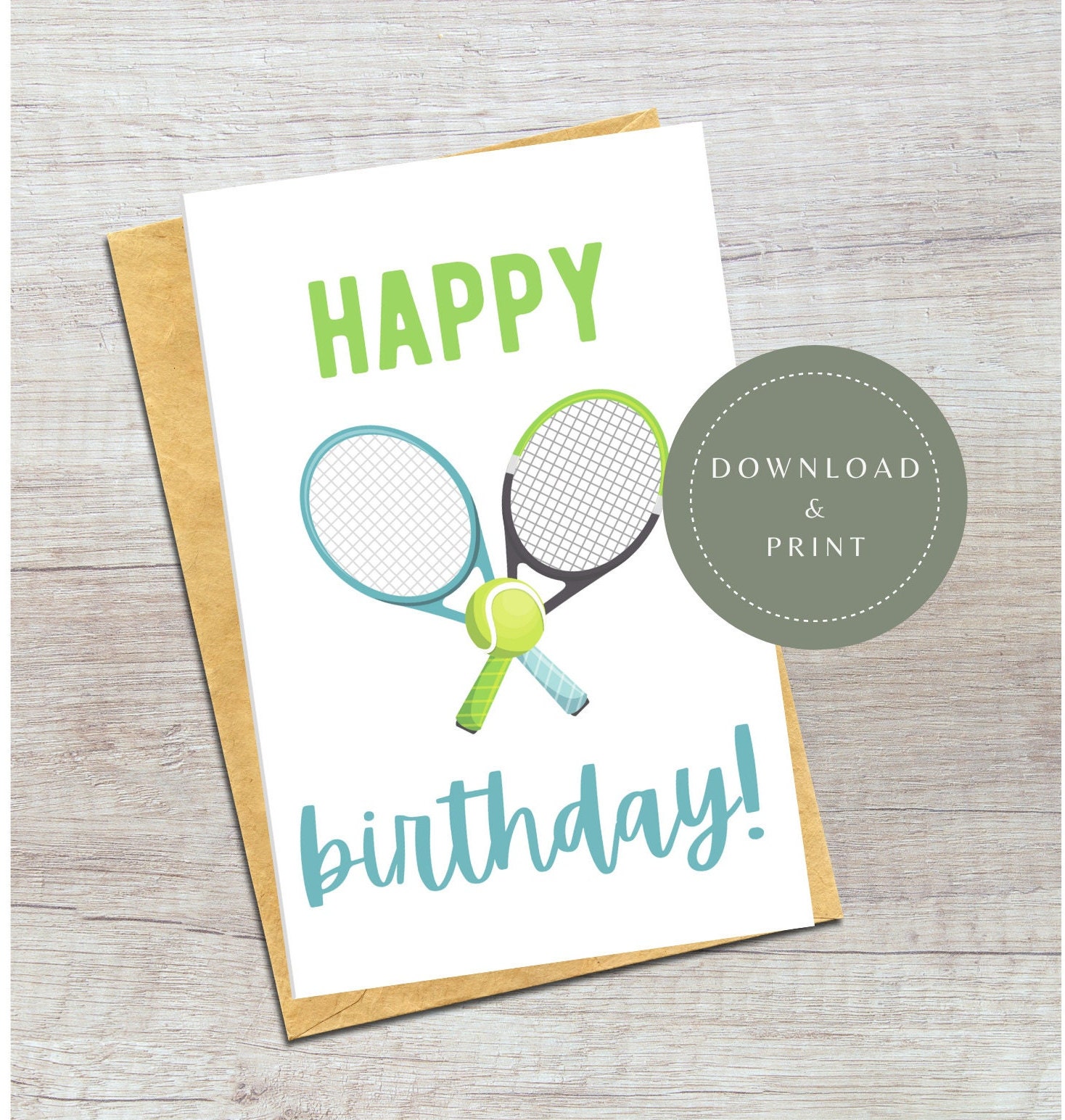 Tennis Birthday Card - Etsy Tennis Birthday Card - Etsy