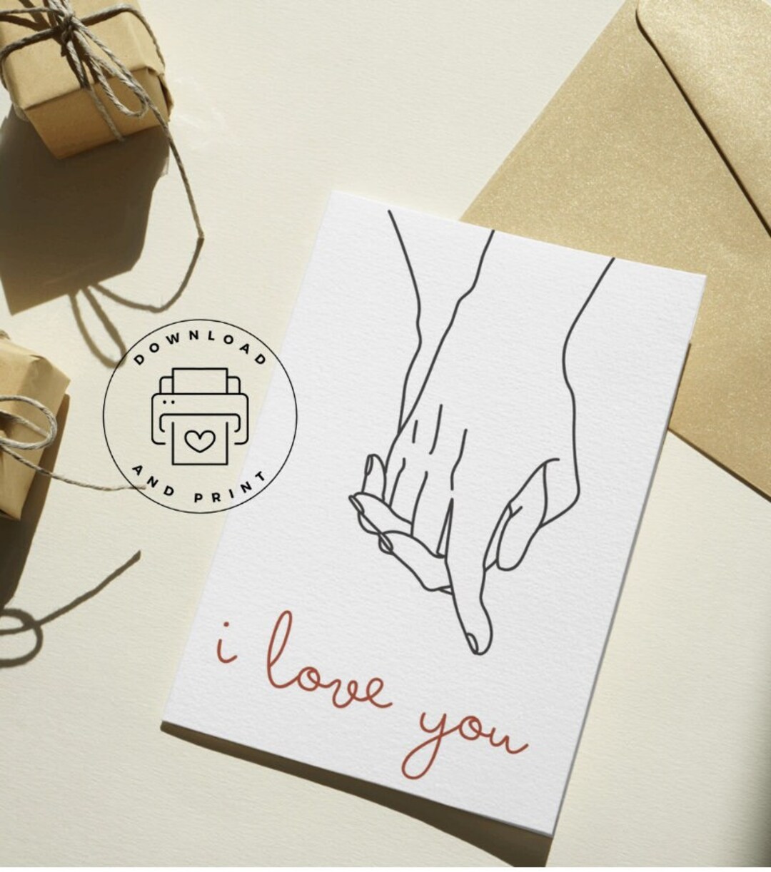 Minimalist I Love You Anniversary Card | Printable Greeting (PDF) - Etsy