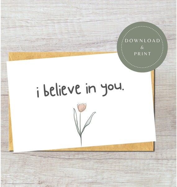 Digital Encouragement Card Printable I Believe in You Card - Etsy