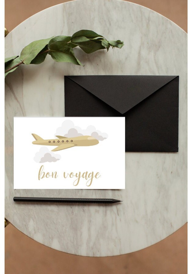 Digital Bon Voyage Card Printable Safe Travels Greeting Card | Etsy