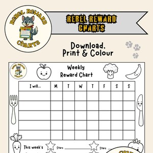 Tableau des récompenses hebdomadaires – Imprimez le vôtre en couleur | Objectifs et récompenses personnalisés | Rebel Cubs approuvé | Téléchargement A4