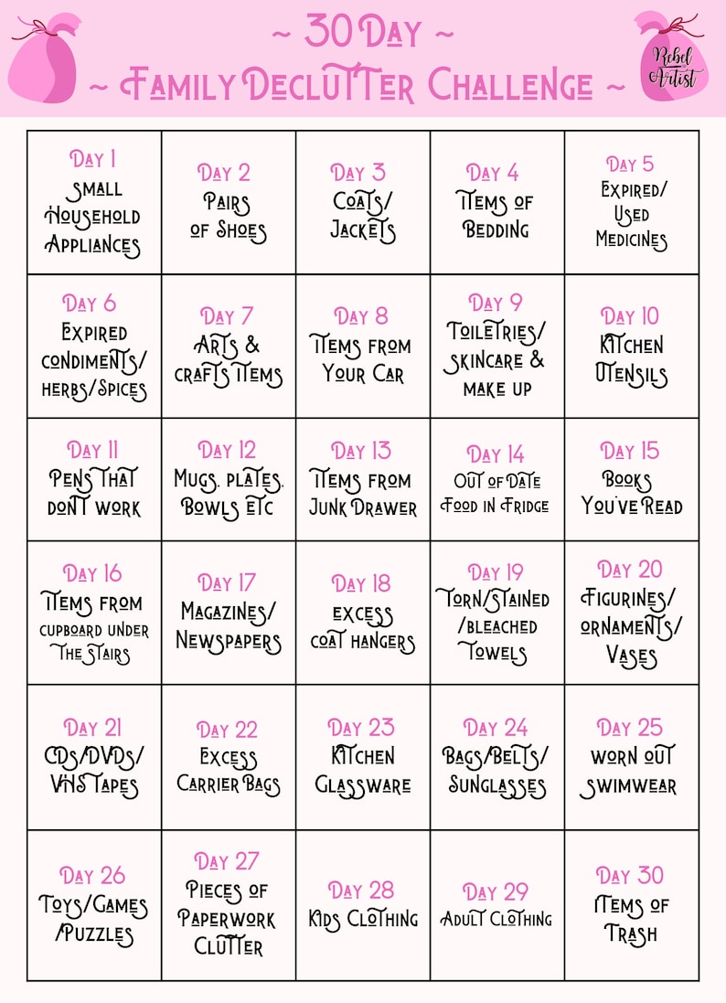 30 Day Family Declutter Challenge - Declutter Your Home - Family ...