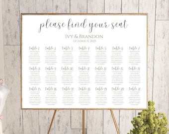 Ivy Collection | Wedding Seating Chart Template | Sage Green Boho Seating Chart | Wedding Sign | Editable Minimalist Wedding Signs | Spring