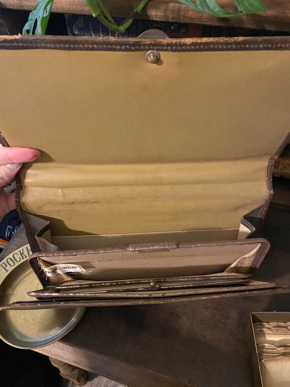 Antique leather steer hide purse - image 6