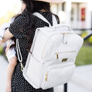 Addison Jayne - Best Multifunctional Backpack - Diaper Bag - Best Baby Shower Gift - Travel Bag - Vegan Leather - Accessories Included