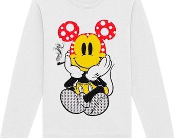 Acid Mouse Sweatshirt: Acid House Rave Art, Organic Cotton Blend