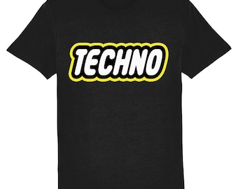 Techno T Shirt - 100% Organic Cotton, Vegan Certified, Rave, Club, Festival, Streetwear