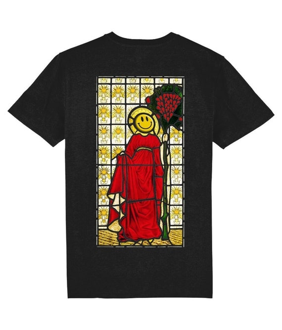 Acid Messiah Window Pain House Union Double Print Unisex Acid house Rave T-Shirt, Organic Cotton, Vegan Certified