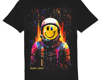 Acid House Astronaut Rave T-Shirt, 100% Organic Cotton, Vegan Certified
