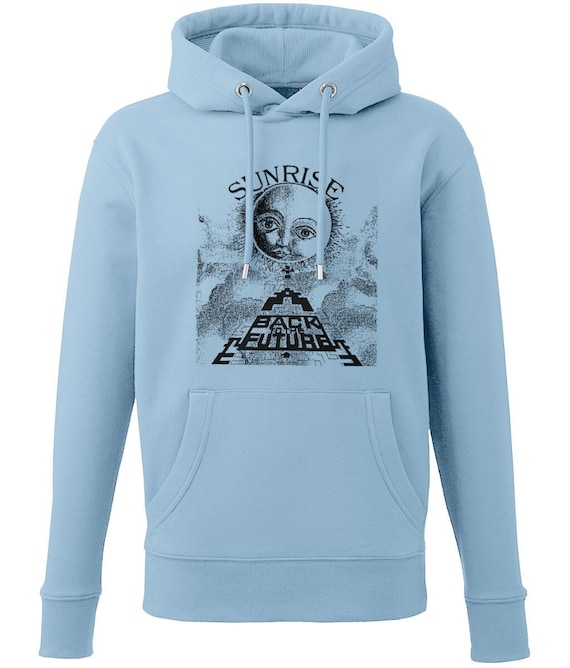 Acid House Rave Hoodie, Organic Cotton 'Sunrise & Back To The Future' Print