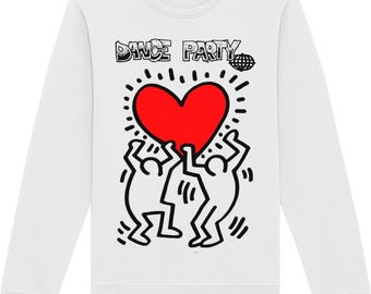 Dance Party Sweatshirt, 1989 Acid House Rave Flyer, Organic Cotton