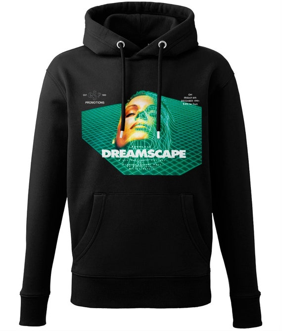 Dreamscape Rave Flyer Hoodie - Organic Cotton Blend, Heavyweight