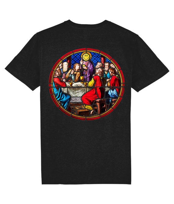 Acid Messiah Double Print Unisex Acid house Rave T-Shirt, Organic Cotton, Vegan Certified