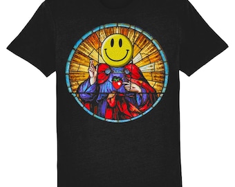 Acid House Messiah Organic Rave T-Shirt in Black - Vegan Certified
