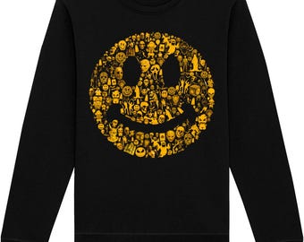 Acid House Halloween Sweatshirt, Horror Rave Art, Organic Cotton Blend