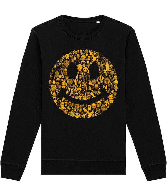 Acid House Halloween Sweatshirt, Horror Rave Art, Organic Cotton Blend