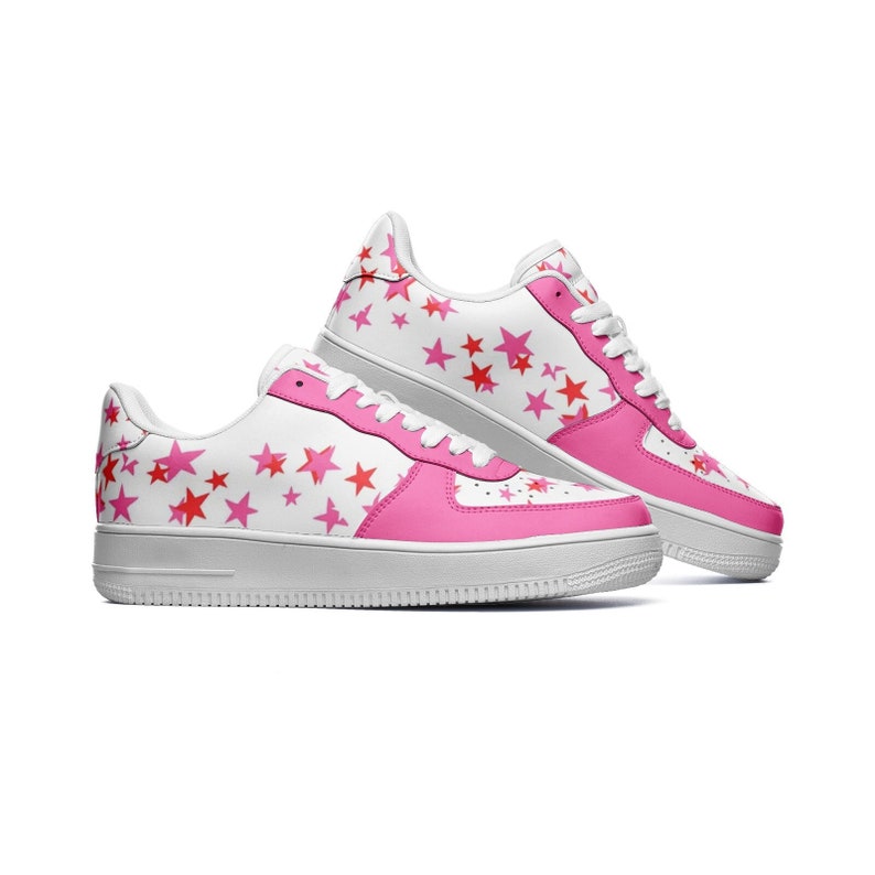 Preppy Sneakers White Sneakers With Preppy Stars Cute Etsy