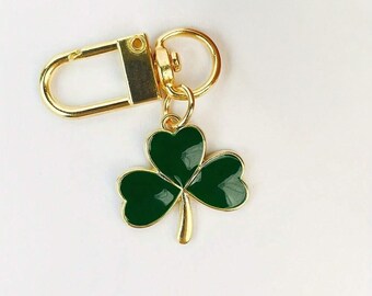 Coach Bag Charm Four Leaf Clover Olive Green Irish Shamrock