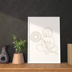Modern Minimalist Body Positive Woman Illustration | Minimalist Simple Feminine Line Art | Female Form Art