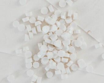 Vintage White Sealing Wax Beads – 100 Count | Ivory Wax Seal Beads for Wedding Invitations & Elegant Letters