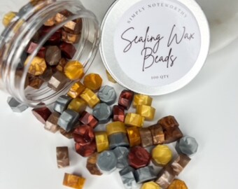 Crown Jewel Sealing Wax Beads – 100 Count Metallic Mixed Wax Seal Beads for Wedding Invitations, Envelope Seals, Luxury Stationery Supplies