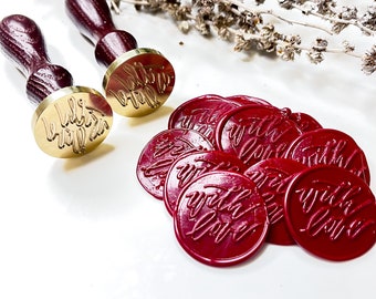 With Love Wax Stamp I Stamp for Sealing Wax I Wax Seal Stamp I Wax Stamp for Handmade Items I Gift for Her I Gift for Him