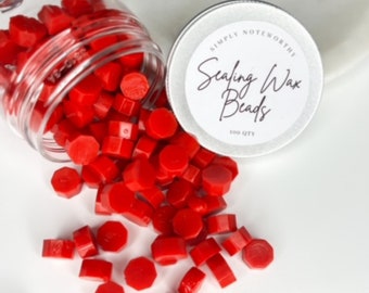 Cherry Red Sealing Wax Beads – 100 Count | Bright Red Wax Seal Beads for Invitations, Letters & Holiday Seals
