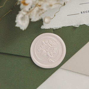 Made With Love Wax Seal Stamp I Wax Seal for Invitations I Stationary Wax Seal I Handmade With Love I Gift for Her I Gift for Him