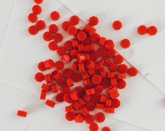 Cherry Red Sealing Wax Beads – 100 Count | Bright Red Wax Seal Beads for Invitations, Letters & Holiday Seals