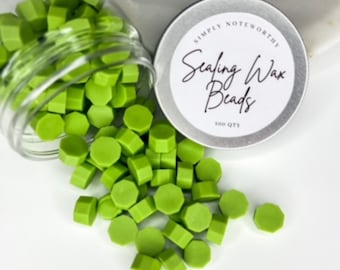 Lime Green Sealing Wax Beads – 100 Count | Bright Green Wax Seal Beads for Invitations, Letters & Packaging