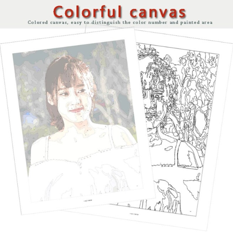 Personalized Paint by Numbers Photo Custom DIY Oil Painting by Number Picture Canvas Portrait