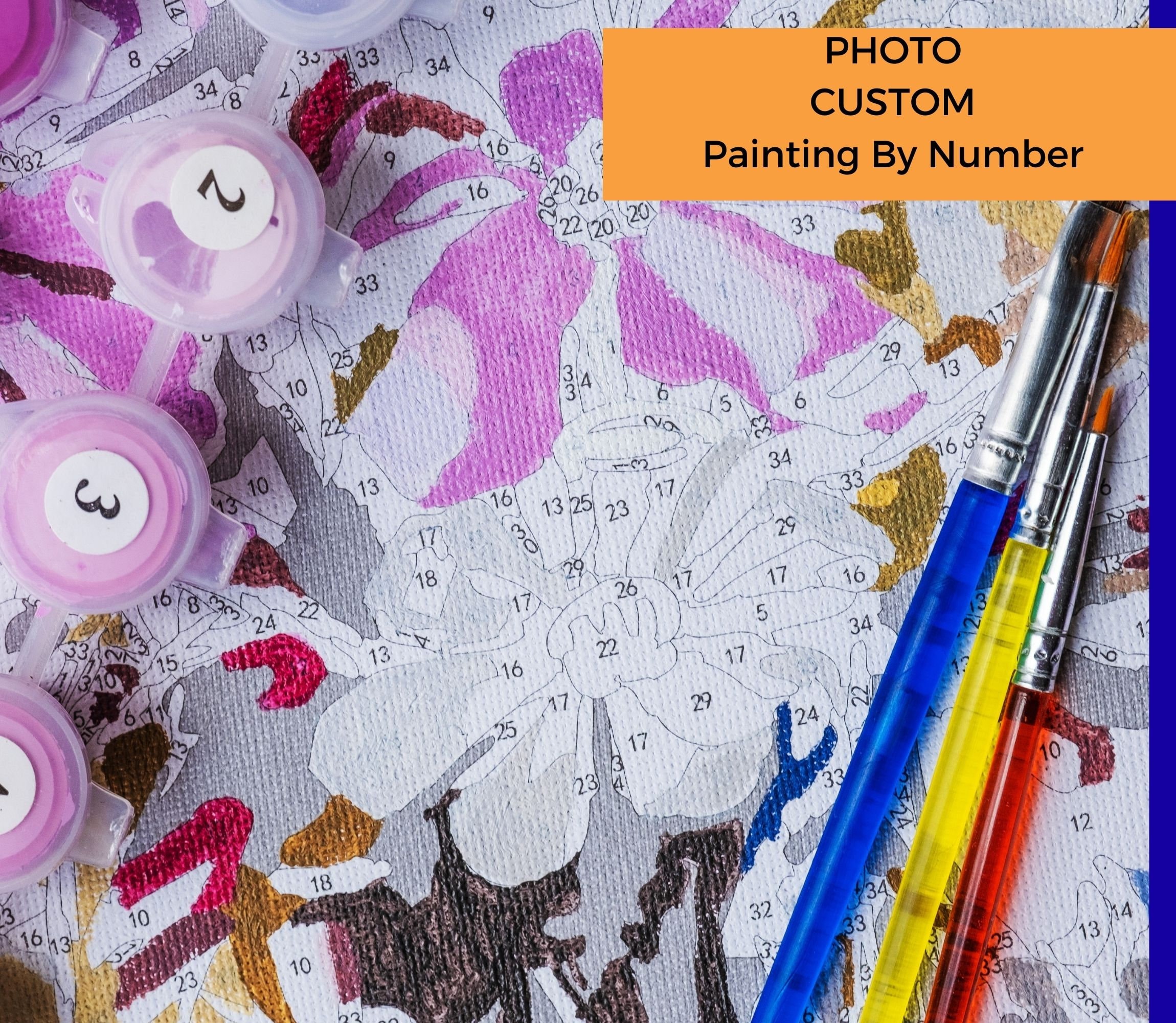 Personalized Paint by Number Kit, Custom Paint by Numbers for Adults