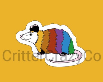 Colorful Opossum Sticker