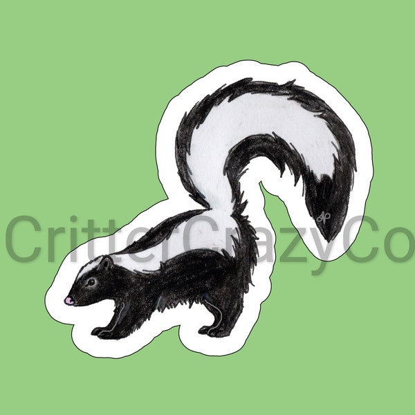 Skunk Sticker #1, WHITE BACKGROUND