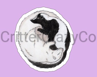 Yin Yang Skunk Sticker