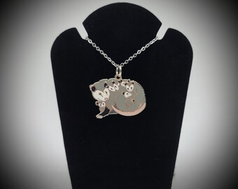 Opossum with Babies Necklace