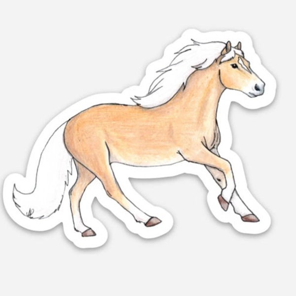 Haflinger Horse Sticker, waterproof vinyl sticker