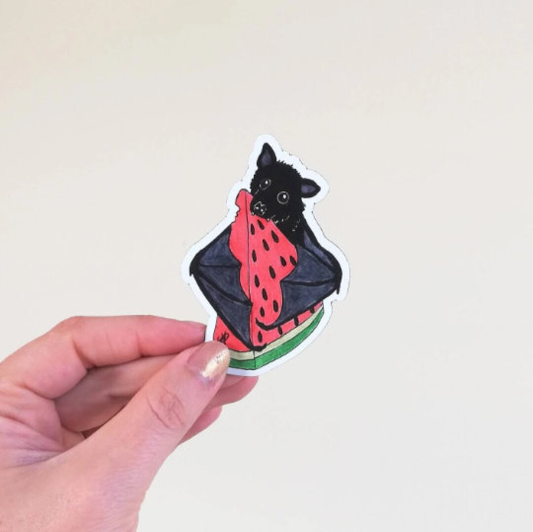 Bat Eating Watermelon Etsy