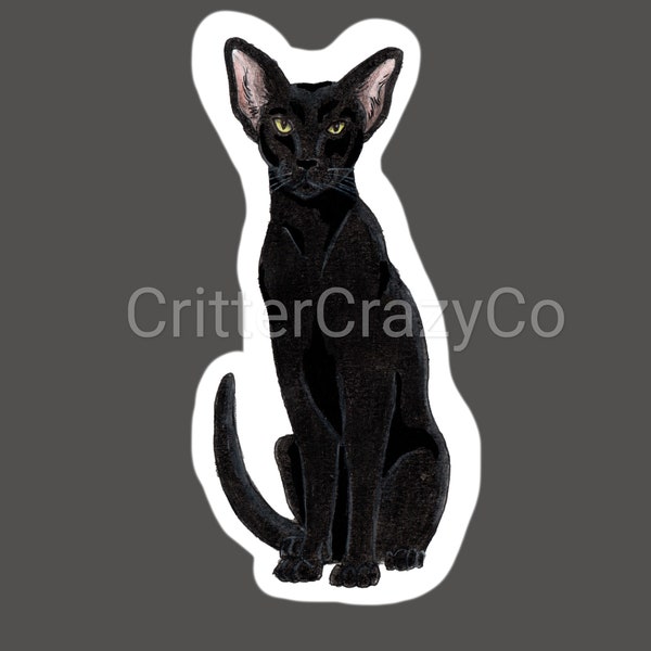 Oriental Cat Sticker, waterproof and made from high quality vinyl