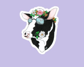 Adorable Cow Sticker