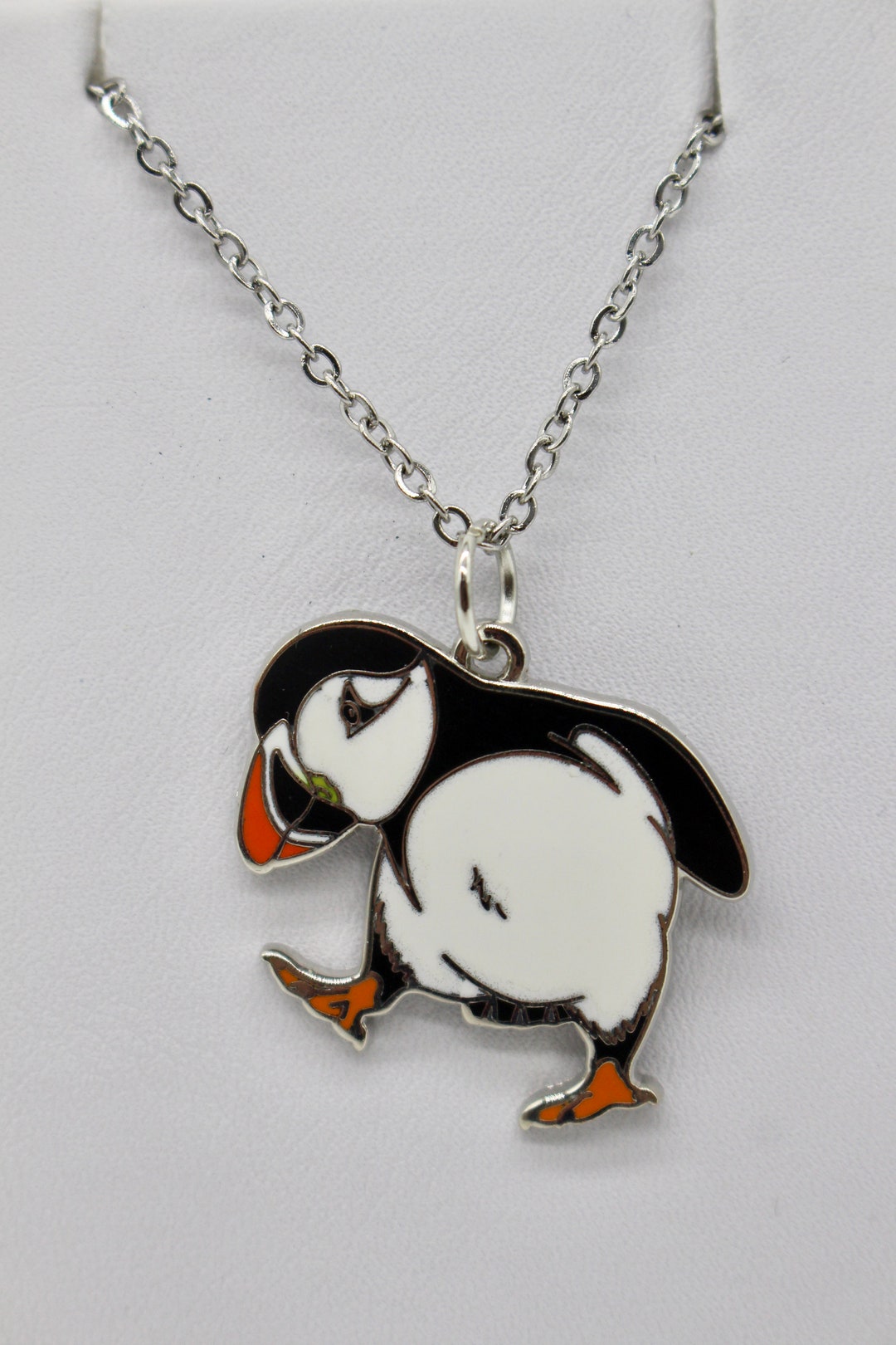 Puffin Enamel Necklace Etsy Singapore