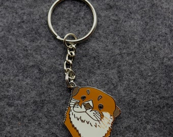 Enamel Otter Keychain