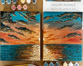 Ocean Sunset Painting Kit: Date Night Activity
