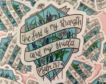 Floral Bible Verse Sticker: The Lord is My Shield