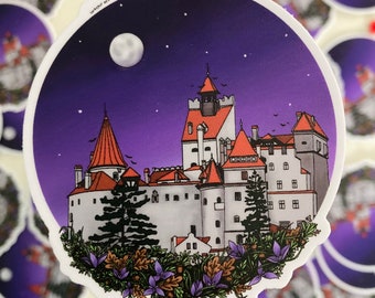 Gothic Castle Sticker | Dracula Inspired Waterproof Vinyl Sticker