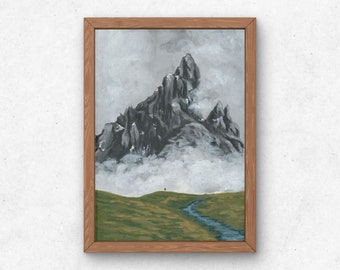 Dwarves' Mountain Art Print: Norse Viking Fantasy Art