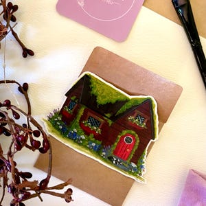 Cozy Cottage Sticker | Mossy Cottagecore Waterproof Vinyl Sticker