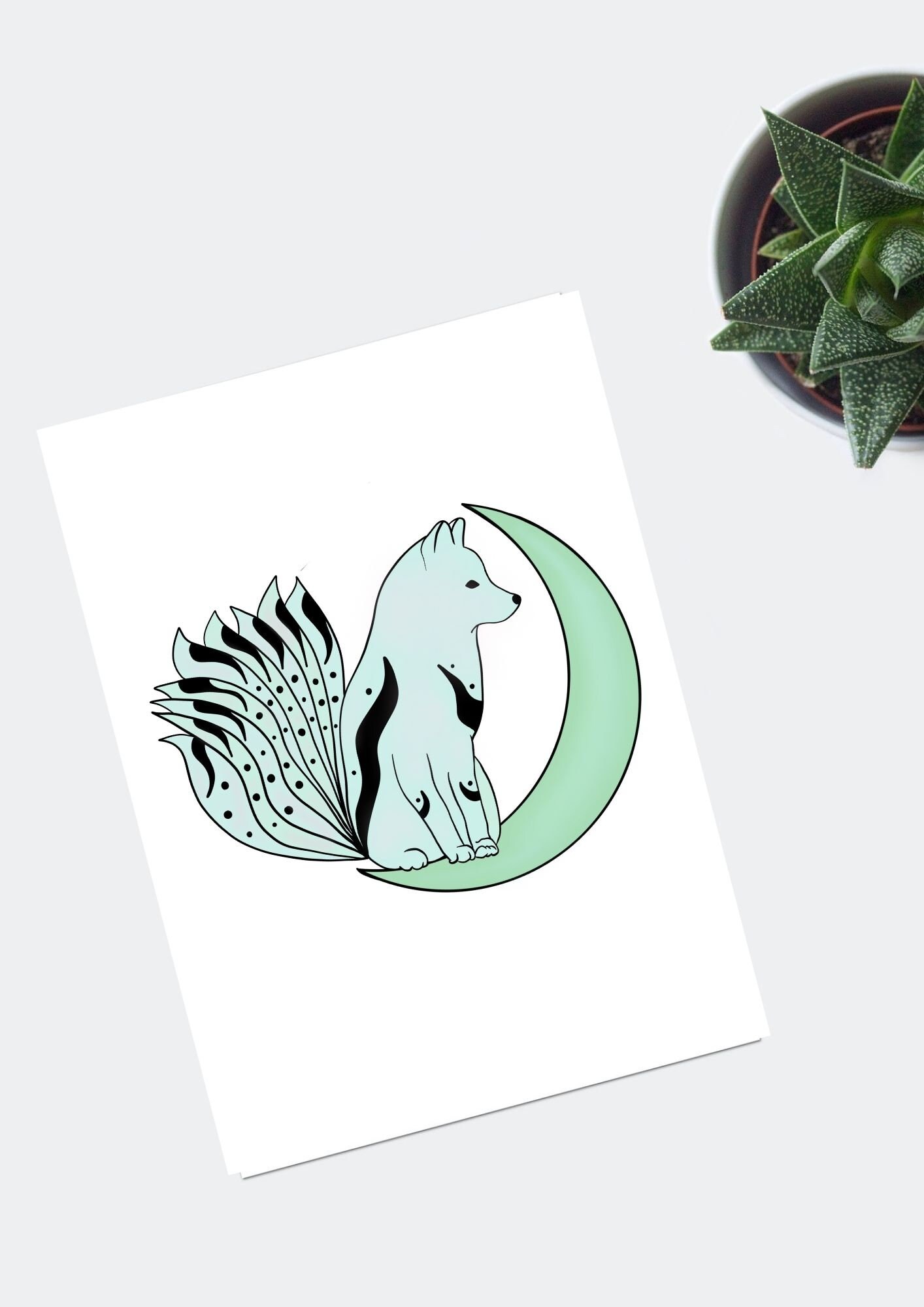 Affiche Renard, Affiche Kitsune, Poster Renard Japon, Décoration Japon