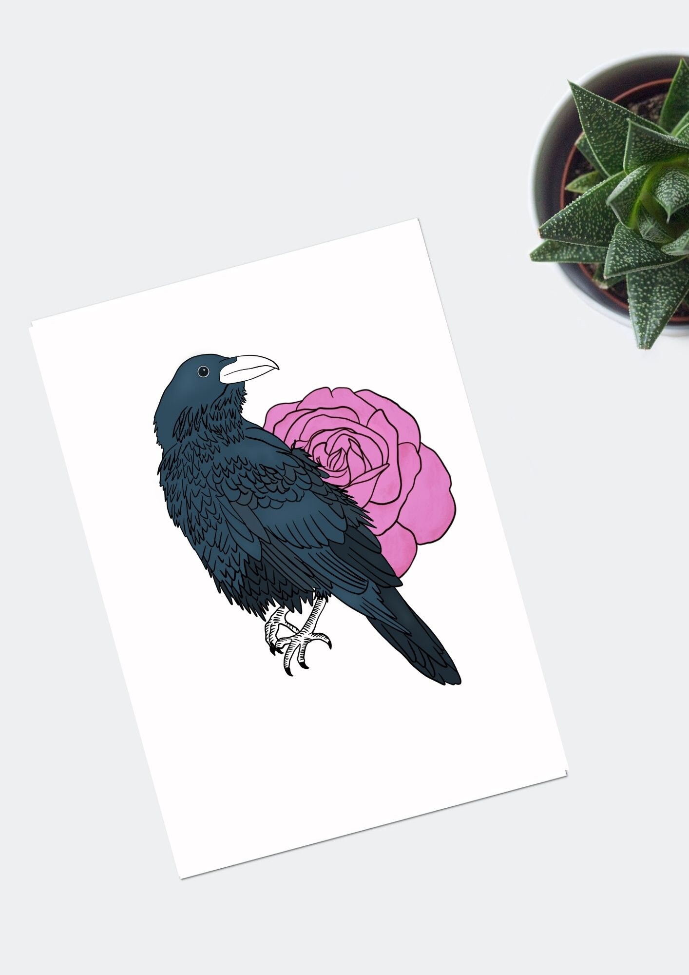 Affiche Dark Academia, Poster Affiche Corbeau, Décoration Oiseau