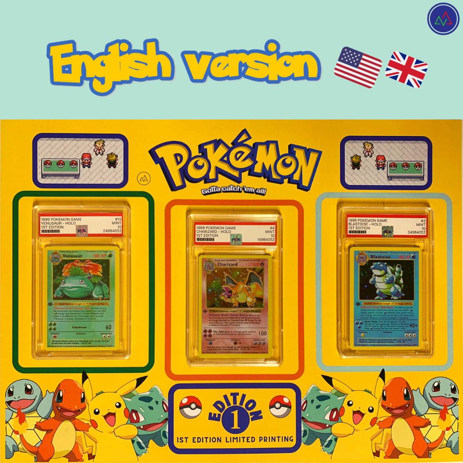 FAN ART Pokmon 3D Frame Poster With Cards 1st Edition Etsy Canada